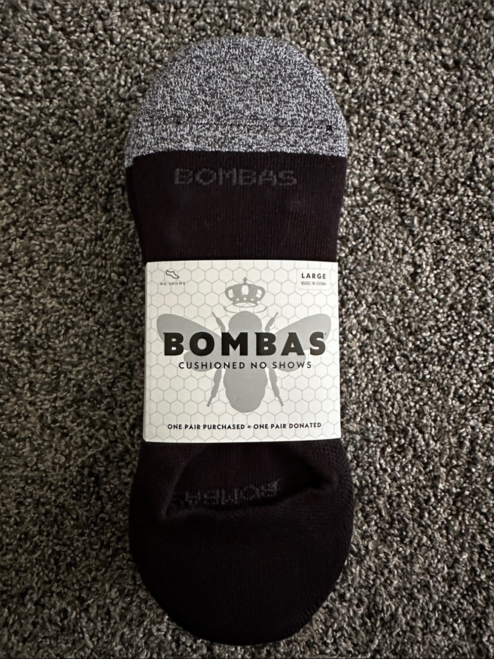 4-Pack Bombas Cushioned No-Show Socks (size Large)